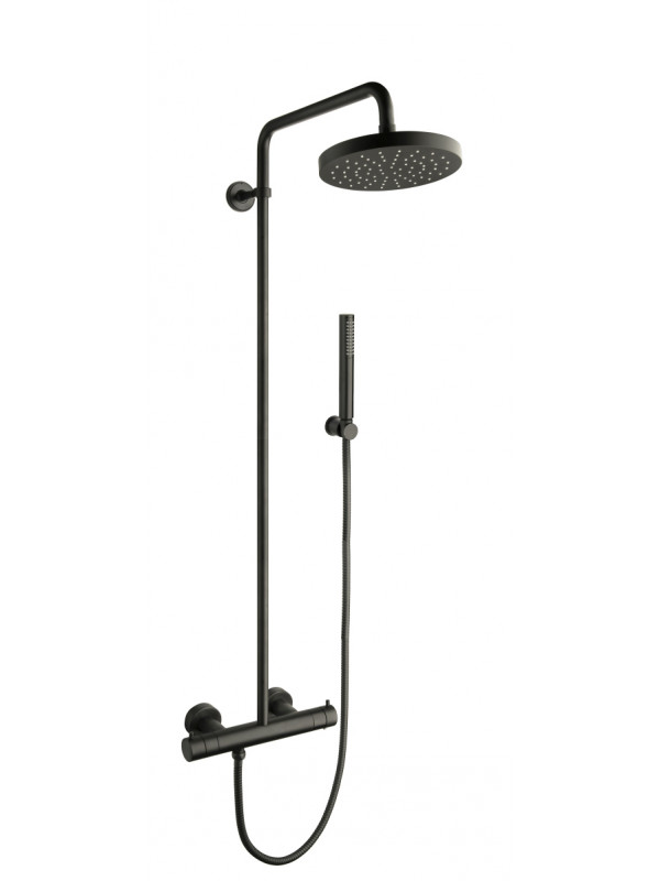 COLONNE DOUCHE NOIR MAT THERMOSTATIQUE COMPLETE TRIVERDE - tv48613