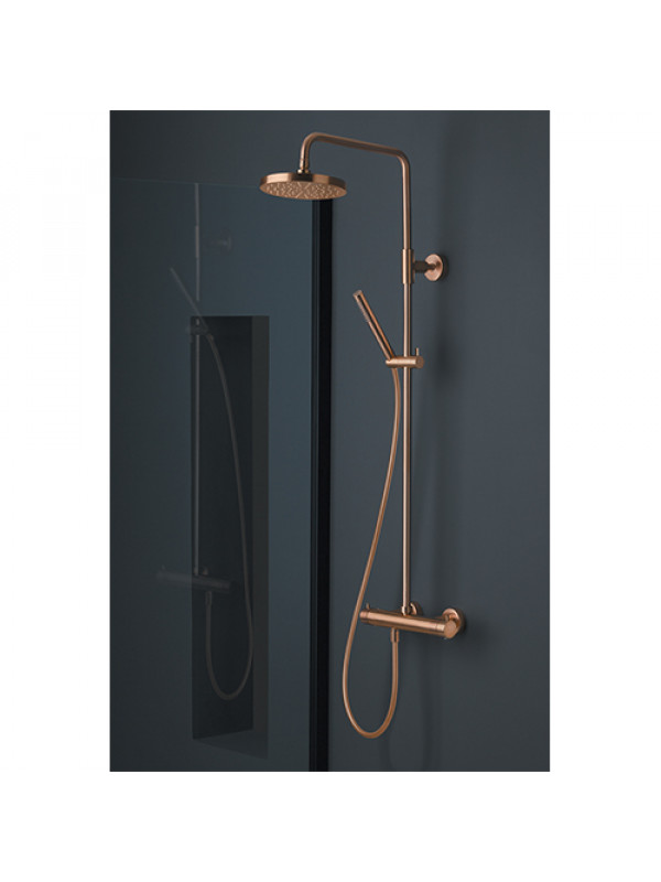 COLONNE DOUCHE OR ROSÉ BROSSÉ THERMOSTATIQUE COMPLETE TRIVERDE - tv48634p_or_rose__brosse__colonne_douche_triverde_ondyna