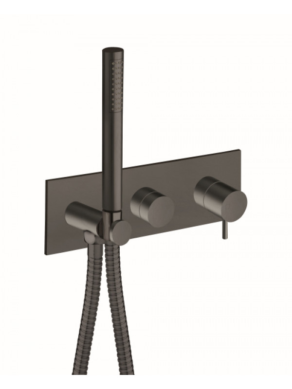 PACK ENCASTRE NOIR MAT DOUCHE 2 SORTIES THERMOSTATIQUE TRIVERDE CLASSIQUE - tv60813_2