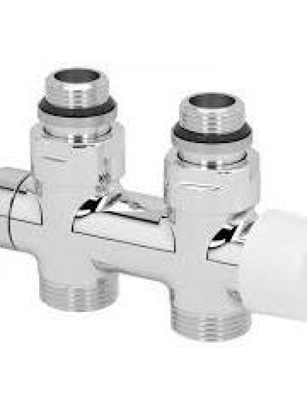 Kit Vanne en H pour Radiateur - POLETTI - v375_chrome_vanne_en_h_poletti_monotube