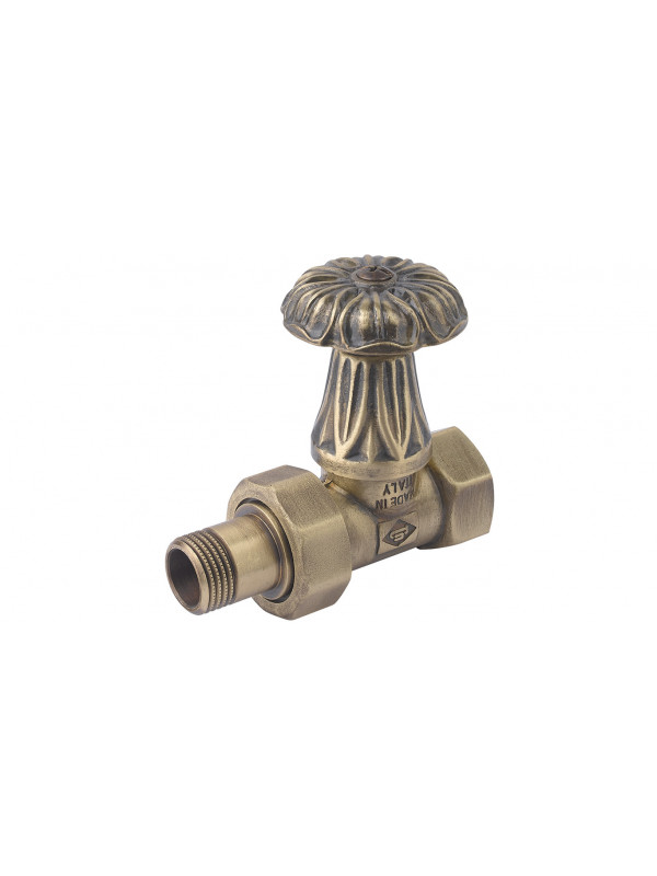Vanne Manuelle Anthracite Droite 1/2 1/2 F  - v677_vanne_manuelle_retro_poletti_radiateur_fonte__2