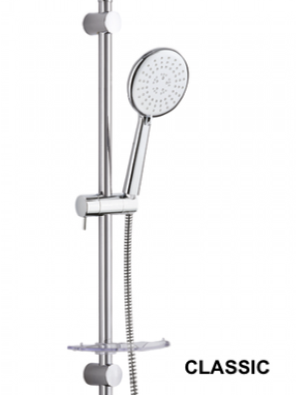 Ensemble de douche avec douchette triple jets - HYDROTHÉRAPIE - VALENTIN - valentin_ensemble_douche-chrome_classic