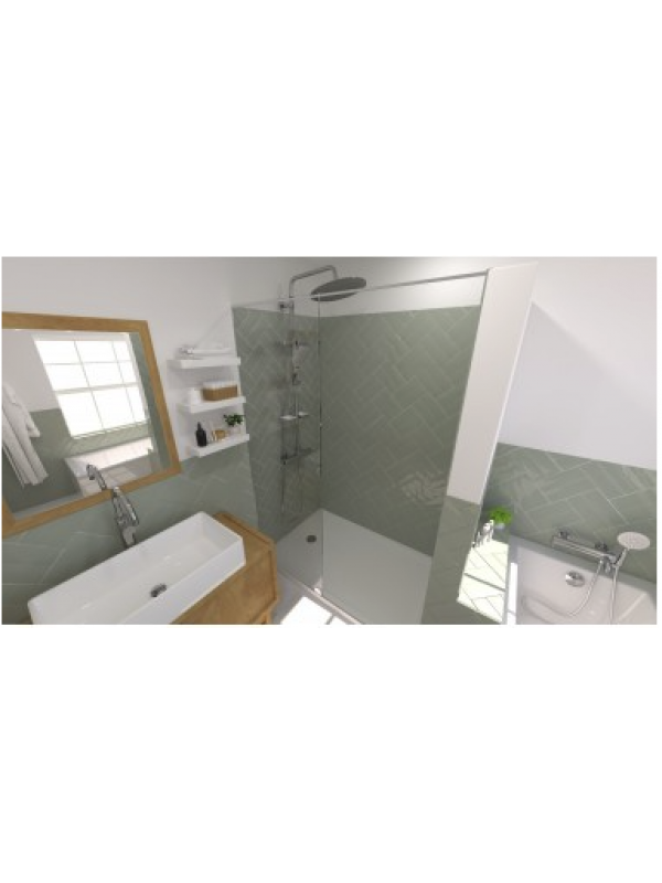 OPIUM - Colonne de douche thermostatique ronde - ELLE & LUI - VALENTIN  - valentin_opium_colonne_de_douche_pomme300_bain_tablette