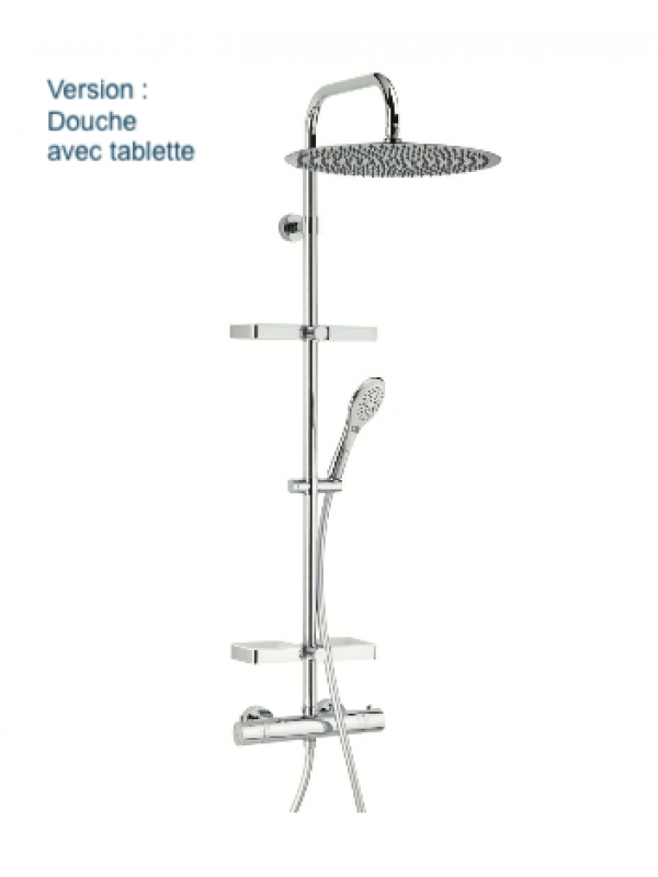 OPIUM - Colonne de douche thermostatique ronde - ELLE & LUI - VALENTIN  - valentin_opium_colonne_de_douche_pomme400_tablette