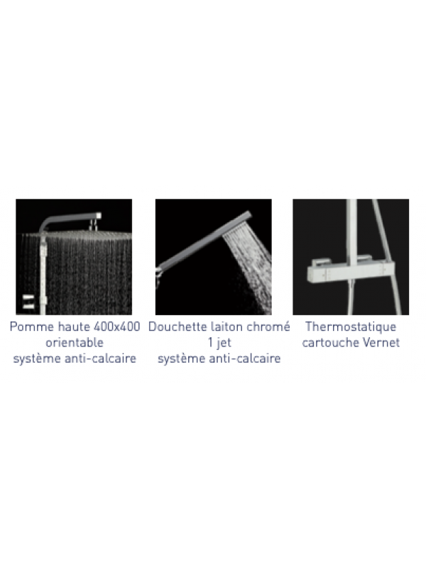 TOUAREG - Colonne de douche thermostatique carrée - ELLE & LUI - VALENTIN  - valentin_touareg_colonne_de_douche_pomme300