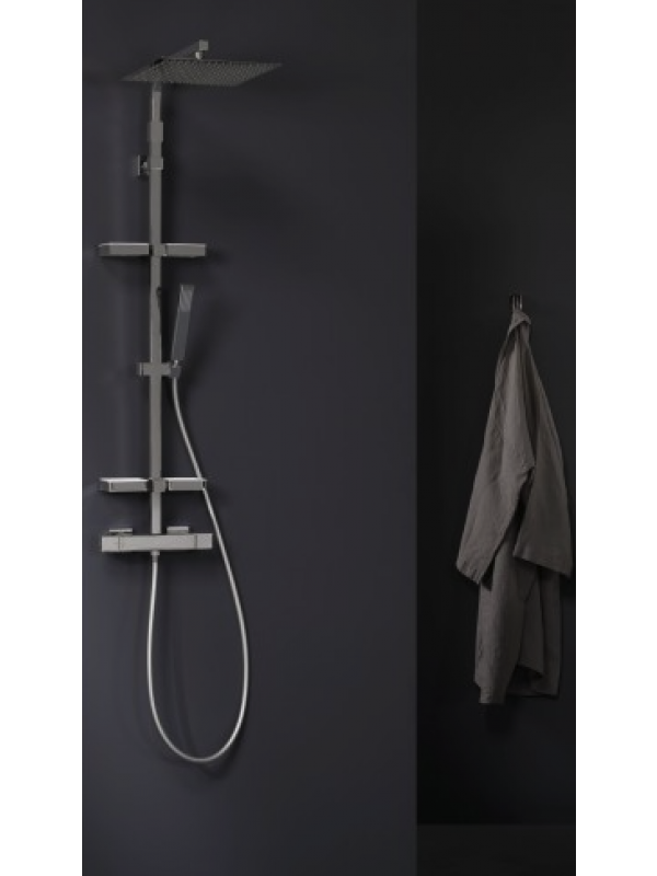 TOUAREG - Colonne de douche thermostatique carrée - ELLE & LUI - VALENTIN  - valentin_touareg_colonne_de_douche_pomme300_bain