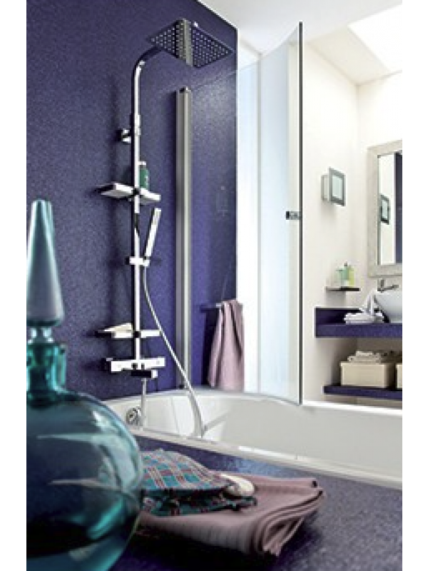TOUAREG - Colonne de douche thermostatique carrée - ELLE & LUI - VALENTIN  - valentin_touareg_colonne_de_douche_pomme300_bain_tablette