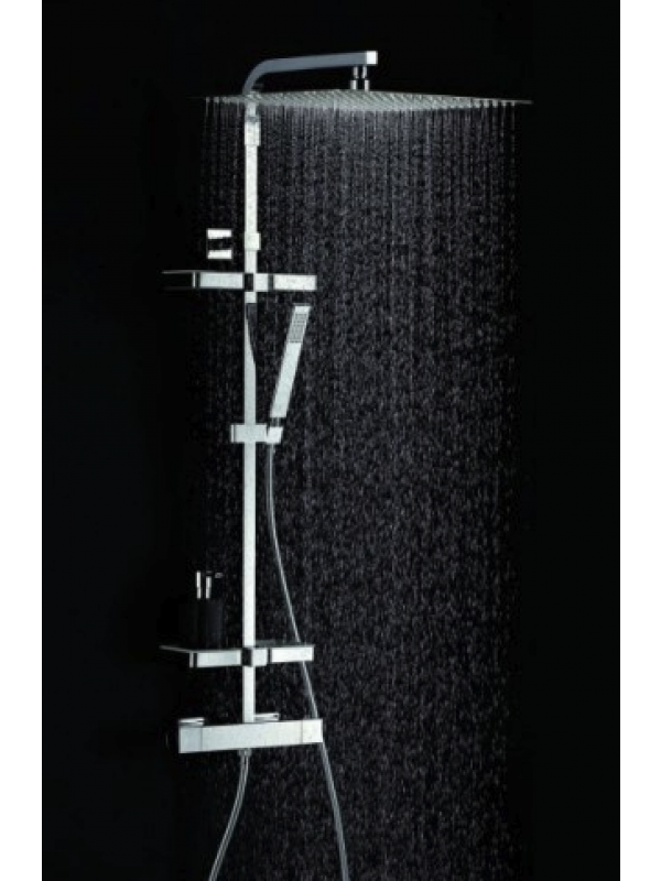 TOUAREG - Colonne de douche thermostatique carrée - ELLE & LUI - VALENTIN  - valentin_touareg_colonne_de_douche_pomme300_tablette