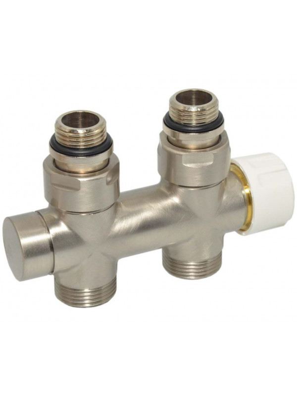 Kit Thermostatique entraxe 50 mm - vanne_en_h_droite_v375_nickel_poletti_1