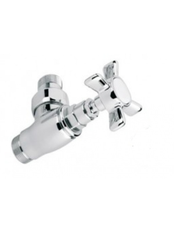 Robinet Manuel à croisillon simple réglage 90° MM  1/2" Chrome - vanne_radiateur_croisillon