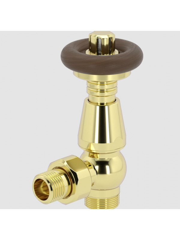 Kit Vannes BRASS WOOD - POLETTI - vanne_radiateur_poletti_brass_wood_retro_dor_thermostatique_v331