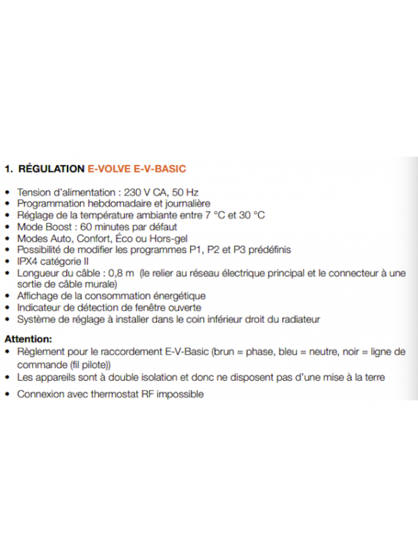 KIT RÉGULATION E-VOLVE E-V 1250 Watts BLANCS - VASCO - vasco_re_sistance_1250watts_blanc_1