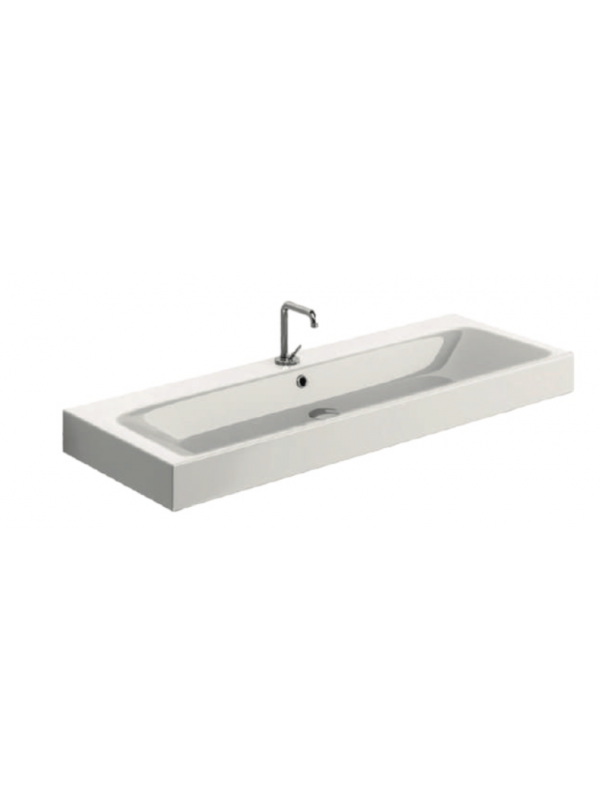 Vasque à poser ou à suspendre CENTO 120 x 45 x 10 percée 2 trous - vasque_percee_1_trous_cento_120x45x10_ondyna