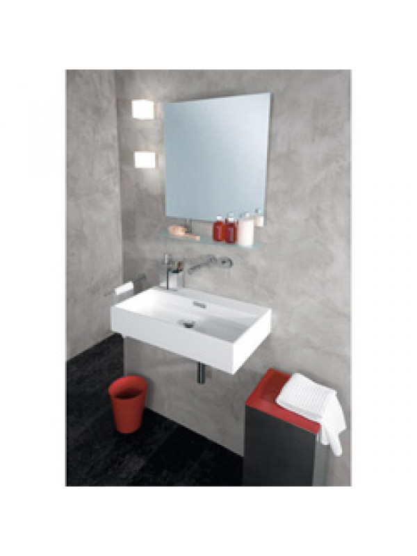 LAVABO CERAMIQUE QUARELO A POSER OU MURAL SANS PERCAGE ROBINETTERIE - vc44209_002