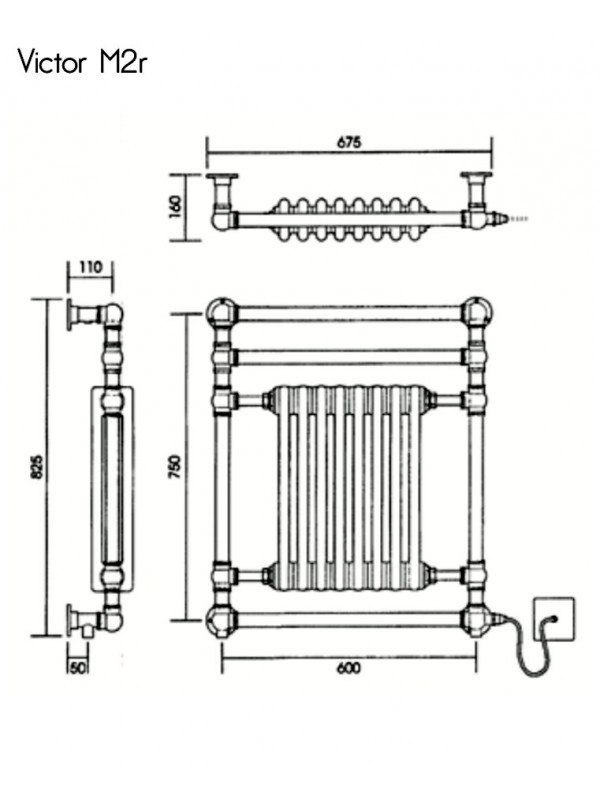 SECHE-SERVIETTES FONTE VICTOR M2R MIXTE - victore_m2r_schema