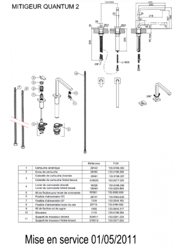 Piéces détachées QUANTUM 3 - FRANKE - vue_clat_e_robinet_quantum_2_franke_521839_1
