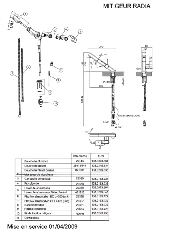 Piéces détachées Radia Oblique - FRANKE - vue_clat_e_robinet_radia_oblique_095232_franke