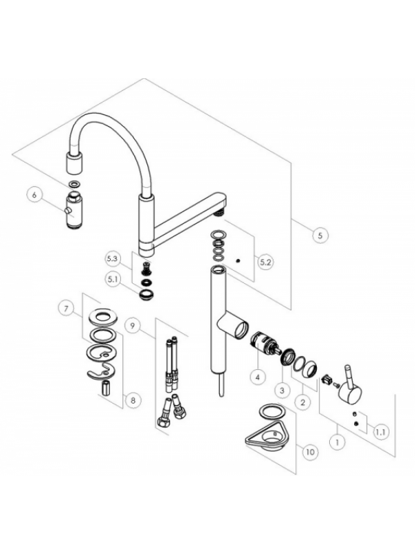 Piéces détachées MOVE - NOBILI - vue_eclate_robinet_move_nobili_mv92400-50