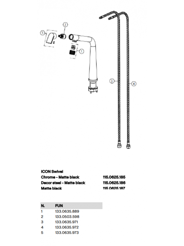 Pièces détachées pour ICON BEC - FRANKE - vue_eclatee_robinet_franke_icon_bec_115.0625.185
