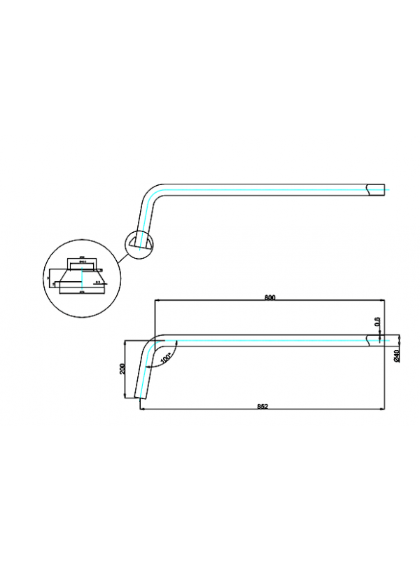TUYAU pour SIPHON EN P pour  baignoire CLEARWATER - w21_sch_ma
