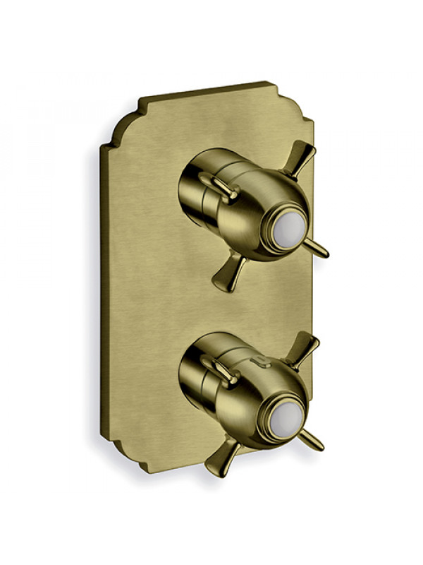 FAÇADE CHAMBORD THERMOSTATIQUE 2 SORTIES SANS MECANISME VIEUX BRONZE - xc85292_fac_ade_douche_chambord_voieux-bronze_ondyna_chambord