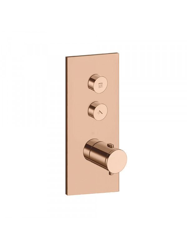 FAÇADE TRIVERDE THERMOSTATIQUE ENCASTRÉE THERMO TWIST 2 SORTIES XT612 - xt61246p_or_rose__pvd_fac_ade_2_voies_ondyna_thermo_twist