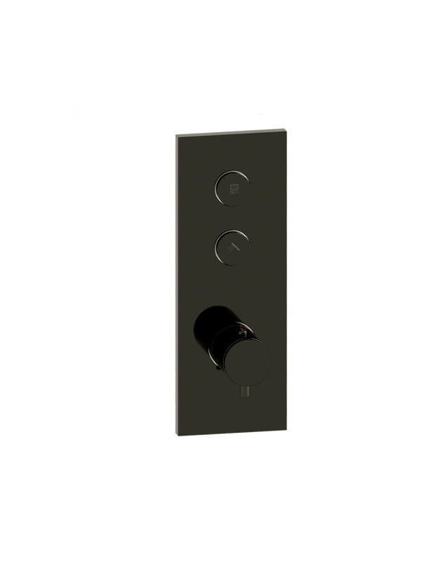 FAÇADE TRIVERDE THERMOSTATIQUE ENCASTRÉE THERMO TWIST 2 SORTIES XT612 - xt61272_chrome__noir_pvd_fac_ade_2_voies_ondyna_thermo_twist