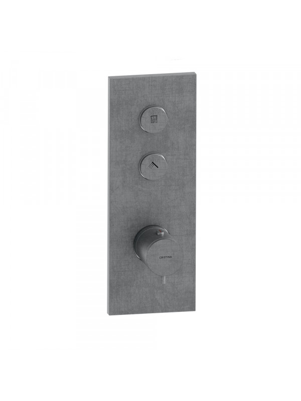 FAÇADE TRIVERDE THERMOSTATIQUE ENCASTRÉE THERMO TWIST 2 SORTIES XT612 - xt61277_me_tal_brosse__pvd_fac_ade_2_voies_ondyna_thermo_twist