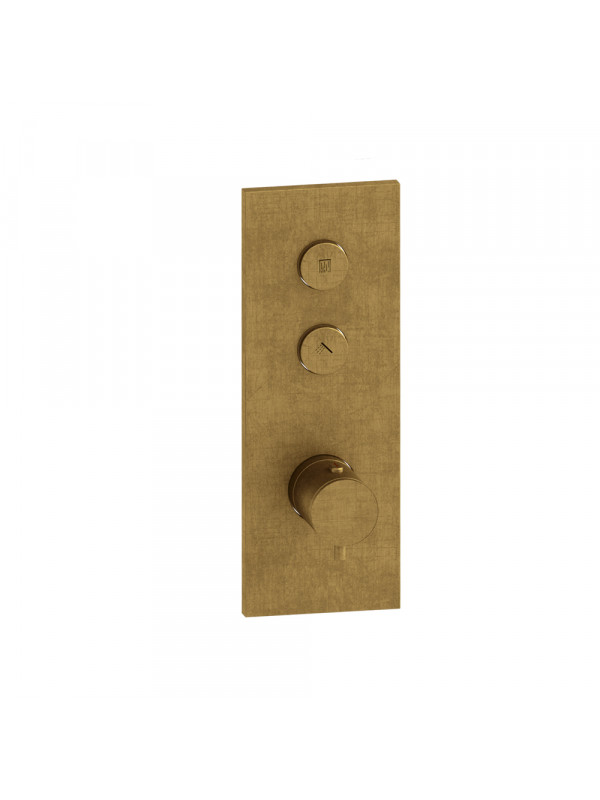 FAÇADE TRIVERDE THERMOSTATIQUE ENCASTRÉE THERMO TWIST 2 SORTIES XT612 - xt61292_vieux_bronze_pvd_fac_ade_2_voies_ondyna_thermo_twist
