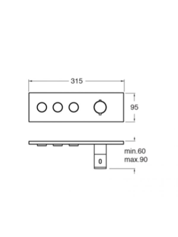 FAÇADE TRIVERDE THERMO TWIST 2 OU 3 VOIES - xt71351_thermostatique_douche_3_sorites_horizontale_triverde_ondyna_cyberconfort_schema_3