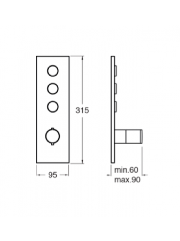 FAÇADE TRIVERDE THERMO TWIST 2 OU 3 VOIES - xt72351-thermostatique_3_sorties_ondyna_cyberconfort_sch_ma_3