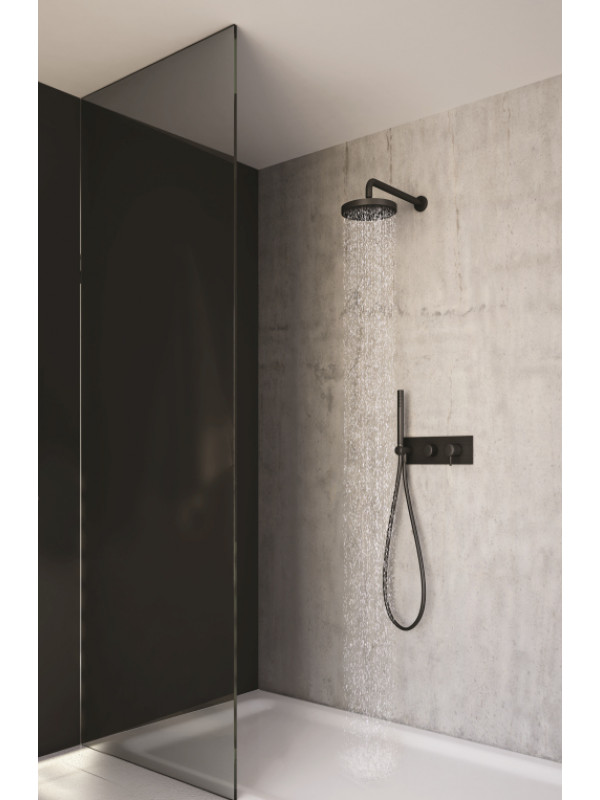 PACK ENCASTRE NOIR MAT DOUCHE 2 SORTIES THERMOSTATIQUE TRIVERDE CLASSIQUE - xtv60813-ondyna