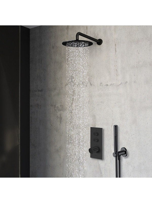 Douche encastrée Noir mat Thermostatique THERMO-UP TRIVERDE - xtv72213_pack_douche_encastre__triverde_noir_mat