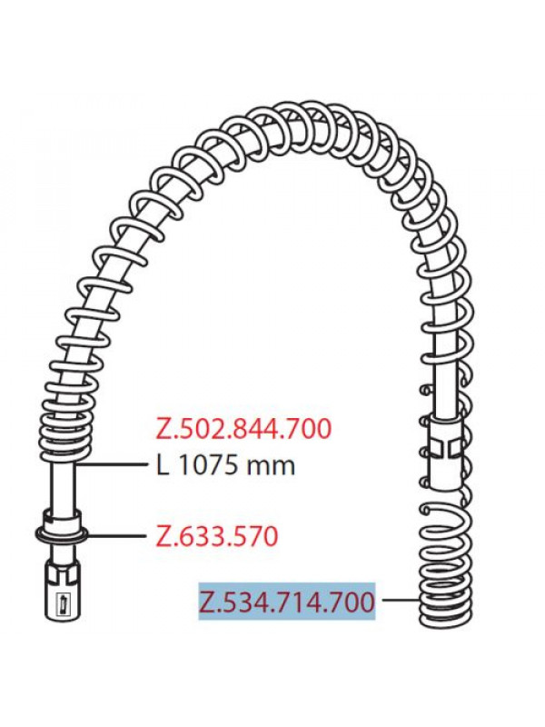 Ressort acier pour flexible avec douchette - GASTRO - KWC - z.534.714.700_ressort