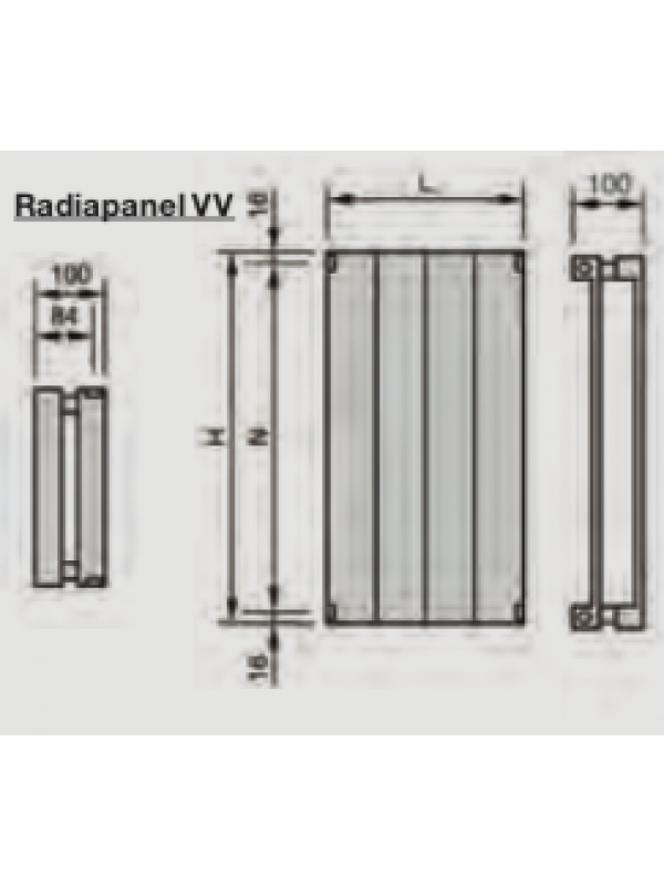 RADIAPANEL VV - CC - 2500*770 - 1881 Watts - ZEHNDER - zendher_radiapanel_vv250_schema