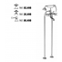  ENSEMBLE MELANGEUR ASCOTT + COLONNES POUR BAIGNOIRE SUR PIEDS