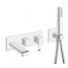 FACADE CHROME QUADRI 2 SORTIES MITIGEUR BAIN DOUCHE  MURAL ENCASTRE 